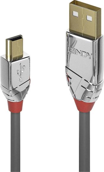 LINDY #####USB-Kabel USB 2.0 #####USB-A Stecker, #####USB-Mini-B Stecker 5.00 m sivá