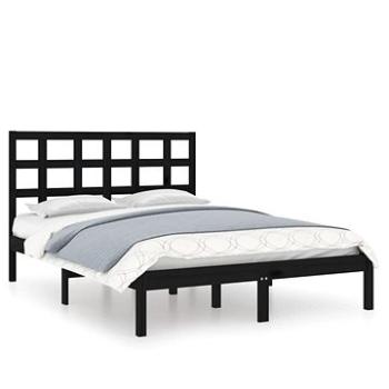 Rám postele čierny masívne drevo 180 × 200 cm Super King, 3105489