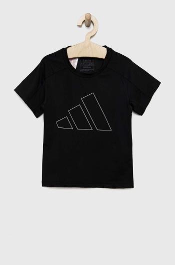 Detské tričko adidas G TR-ES BL čierna farba