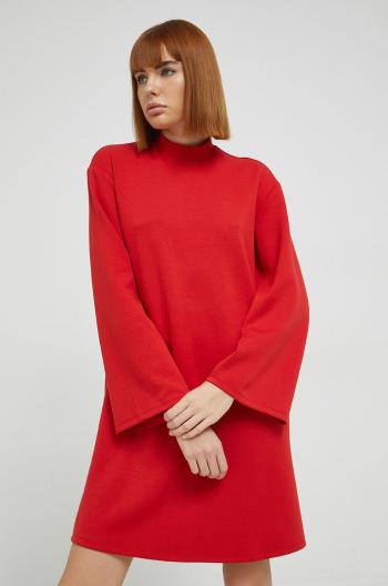 Šaty Vila červená farba, mini, rovný strih