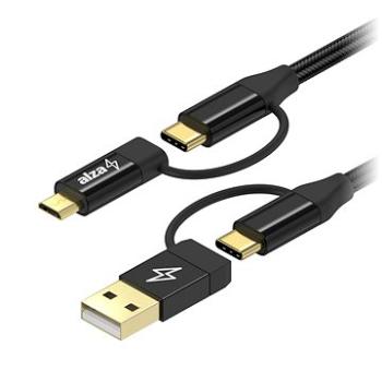 AlzaPower MultiCore 4in1 USB 1 m čierny (APW-CBM401B)