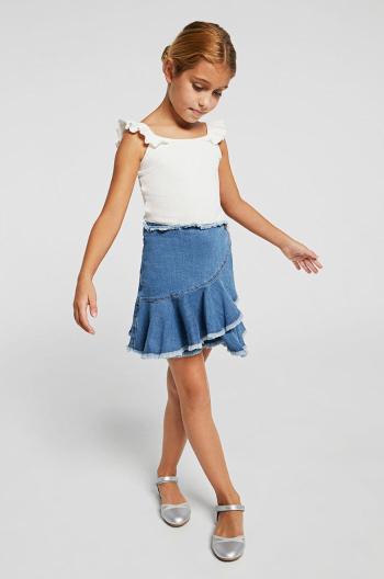Dievčenská sukňa Mayoral fialová farba, mini, áčkový strih