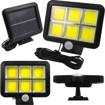 Solárny reflektor 6xCOB LED lampa s pohybovým a súmrakovým senzorom IP54