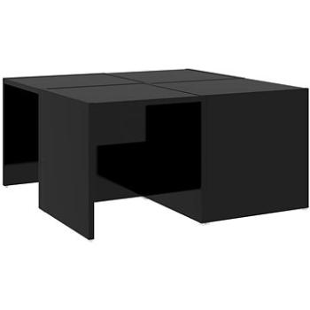 SHUMEE Konferenčné stolíky 4 ks čierne lesklé 33 × 33 × 33 cm drevotrieska, 806820