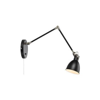 Čierna nástenná lampa Markslöjd House, dĺžka ramena 84,5 cm