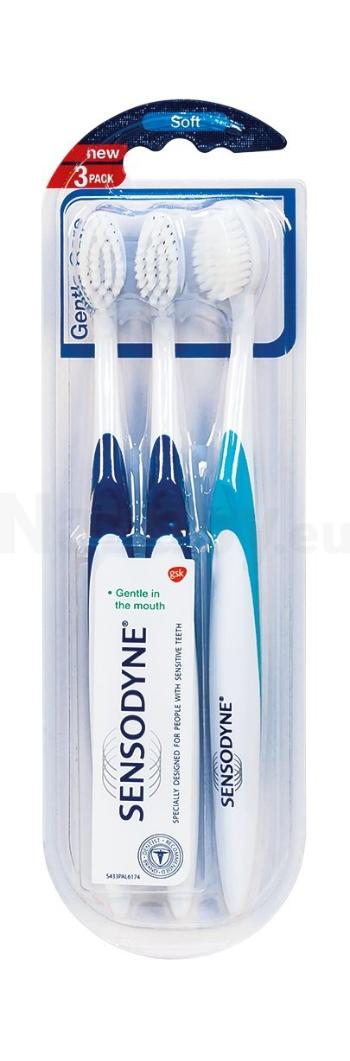 Sensodyne Gentle Care Soft zubná kefka 3 ks - 100 dní na vrátenie tovaru