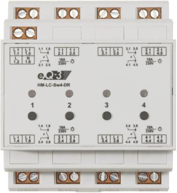 Homematic 132763A0 HM-LC-Sw4-DR2 bezdrôtový spínač / vypínač   4-kanálová klobúčikové tienidlo 3680 W