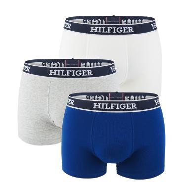 TOMMY HILFIGER - boxerky 3PACK premium cotton HILFIGER blue & gray color - limitovaná edícia-L (89-100 cm)