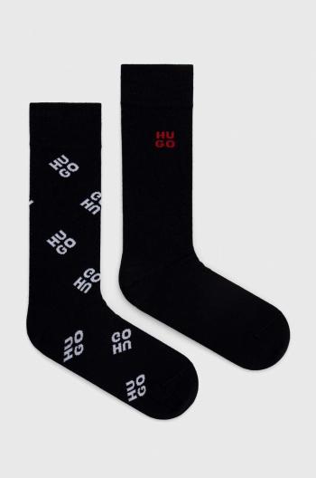 Ponožky HUGO pánske, čierna farba