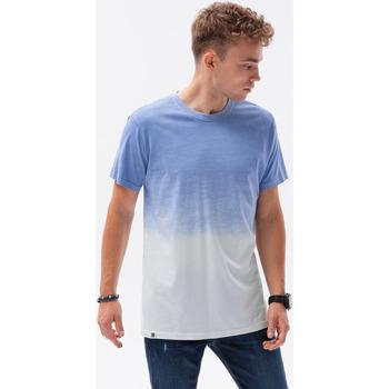 Ombre  Tričká s krátkym rukávom Pánske tričko - nebesko modrá S1624  viacfarebny