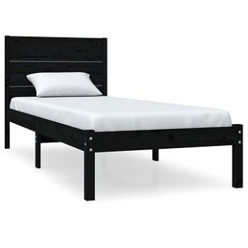 Rám postele čierny masívna borovica 90 × 200 cm, 3104142