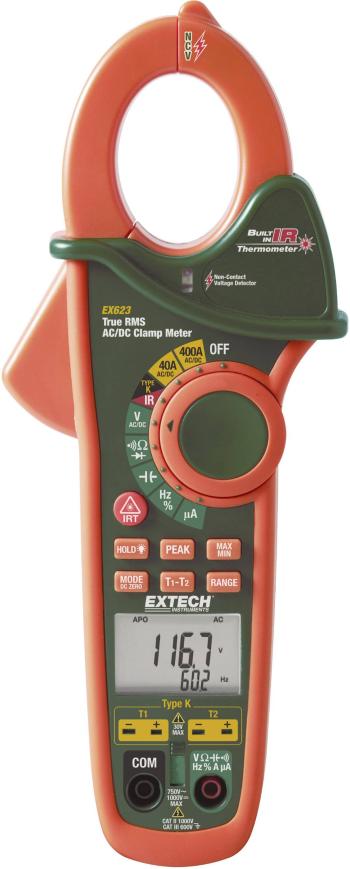 Extech EX623 prúdové kliešte, ručný multimeter  digitálne/y IR teplomer CAT III 600 V Displej (counts): 40000