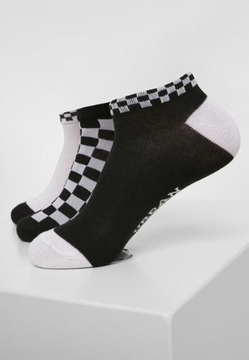 Urban Classics Sneaker Socks Checks 3-Pack black/white - 39–42