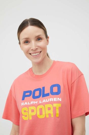 Bavlnené tričko Polo Ralph Lauren ružová farba,