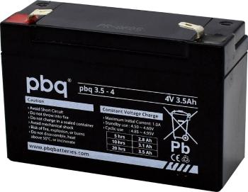 PBQ PB-4-3,5 1694710 olovený akumulátor 4 V 3.5 Ah olovený so skleneným rúnom (š x v x h) 91 x 64 x 35 mm plochý konekto