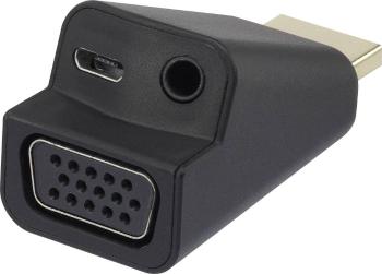Renkforce RF-4149768 HDMI / VGA adaptér [1x HDMI zástrčka - 1x VGA zásuvka, jack zásuvka 3,5 mm] čierna