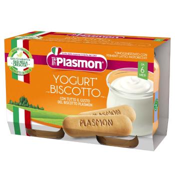 Plasmon Dezert jogurt a sušienka 6m+ 2 x 120 g