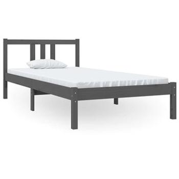 Rám postele sivý masívne drevo 90 × 190 cm Single, 814851
