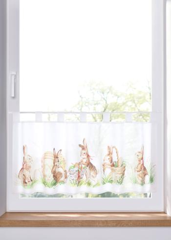Vitrážková záclona s veľkonočným zajacom
