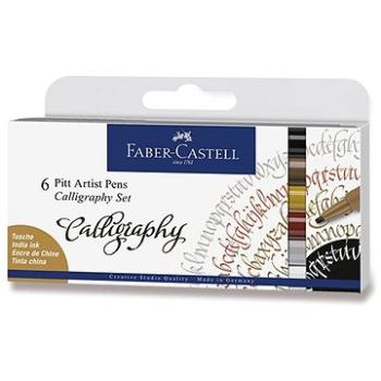 Popisovač Faber-Castell Pitt Artist Pen Caligraphy, 6 farieb (4005401675068)