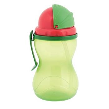 Canpol babies Fľaša športová so slamkou 370 ml zelená (5901691812277)