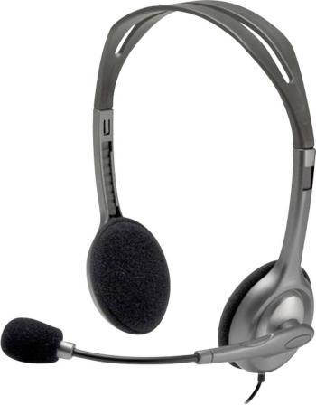 Logitech H111 headset k PC jack 3,5 mm káblový na ušiach sivá