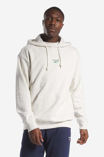 Bavlnená mikina Reebok Classic Small Vector Hoodie béžová farba, s kapucňou, melanžová