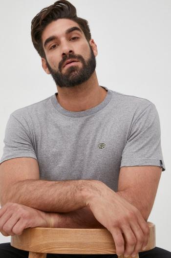 Bavlnené tričko Deus Ex Machina šedá farba, melanžové