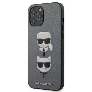 KARL LAGERFELD KLHCP12LSAKICKCSL PRE IPHONE 12 PRO MAX 6.7 SAFFIANO K AND C HEADS KRYT, SILVER
