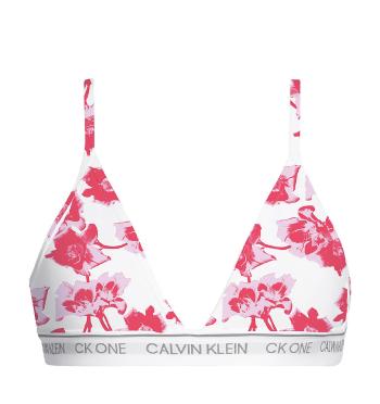 CALVIN KLEIN - CK ONE fashion flower print triangle podprsenka s nastaviteľnými ramienkami-M