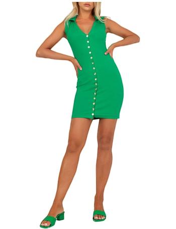 Zelené priliehavé šaty s gombíkmi vel. L/XL
