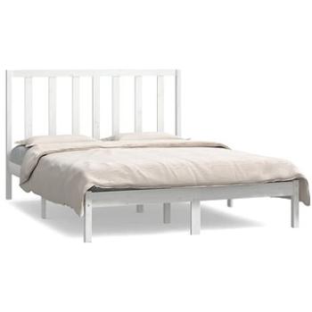 Rám postele biely masívna borovica 140 × 190 cm, 3106619