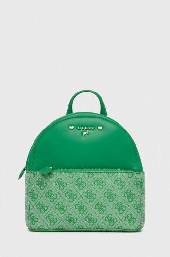 Detský ruksak Guess zelená farba, malý, vzorovaný