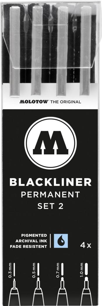 MOLOTOW 200487  Blackliner Set 2 popisovač 4 ks čierna 0.3 mm, 0.5 mm, 0.7 mm, 1 mm 4 ks