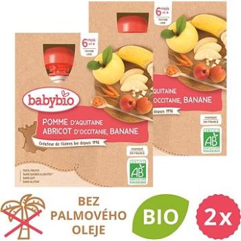 BABYBIO jablko, marhuľa a banán 2× (4× 90 g)