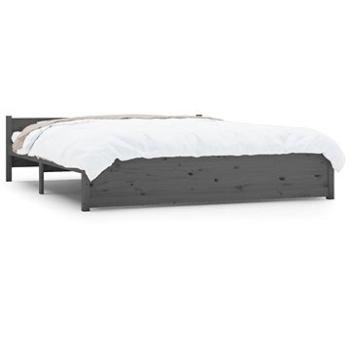 Rám postele sivý masívne drevo 160 × 200 cm, 815056