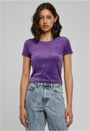 Urban Classics Ladies Short Velvet Tee realviolet - 5XL