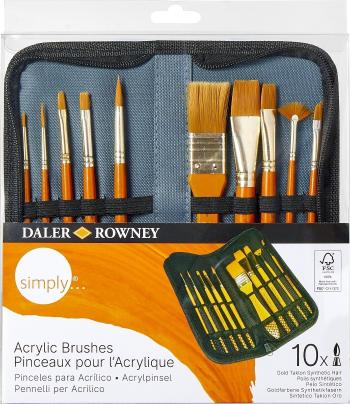 Daler Rowney Simply Acrylic Brush Gold Taklon Synthetic Sada štetcov 1 ks