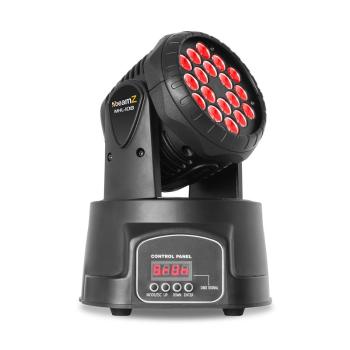 Beamz MHL Moving Head Wash, 18x 3W, RGB, DMX čierny