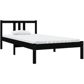 Rám postele čierny masívne drevo 90 × 190 cm Single, 814853
