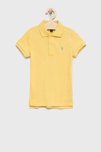 Detské bavlnené tričko Polo Ralph Lauren žltá farba, s golierom