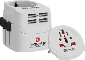 Skross 1302471 cestovný adaptér  PRO Light USB (4xA) - World