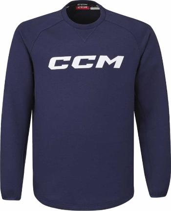 CCM Locker Room Fleece Crew YTH Navy Dlhé rukávy-Mikina S YTH