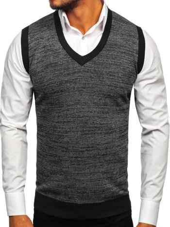 Čierna pánska pletená vesta Bolf 8131
