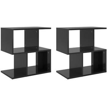 SHUMEE Nočné stolíky 2 ks čierne vysoký lesk 50 × 30 × 51,5 cm drevotrieska, 806379