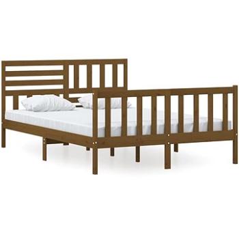 Rám postele medovo hnedý masívne drevo 140 × 200 cm, 3101156