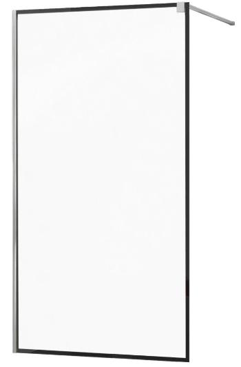 MEXEN/S - KIOTO Sprchová zástena WALK-IN 130x200 cm 8 mm, chróm, čierny profil 800-130-101-01-70