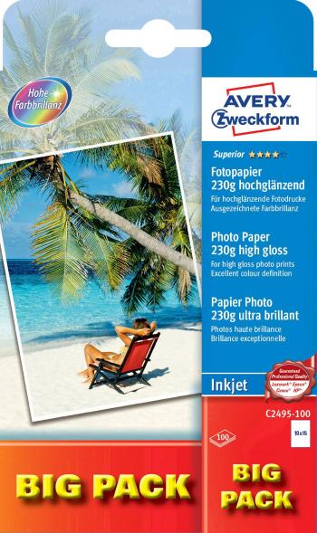 Avery-Zweckform Superior Photo Paper Inkjet C2495-100 fotografický papier 10 x 15 cm 230 g/m² 100 listov vysoko lesklý
