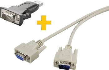 Renkforce USB 2.0, sériový prepojovací kábel [1x USB 2.0 zástrčka A - 1x D-SUB zástrčka 9-pólová]  pozlátené kontakty