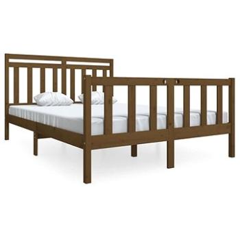 Rám postele medovo hnedý masívne drevo 140 × 190 cm, 3100702